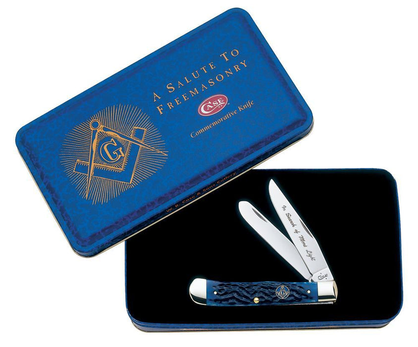 Case Masonic Gift Tin Standard Jig Blue Bone Trapper 01058