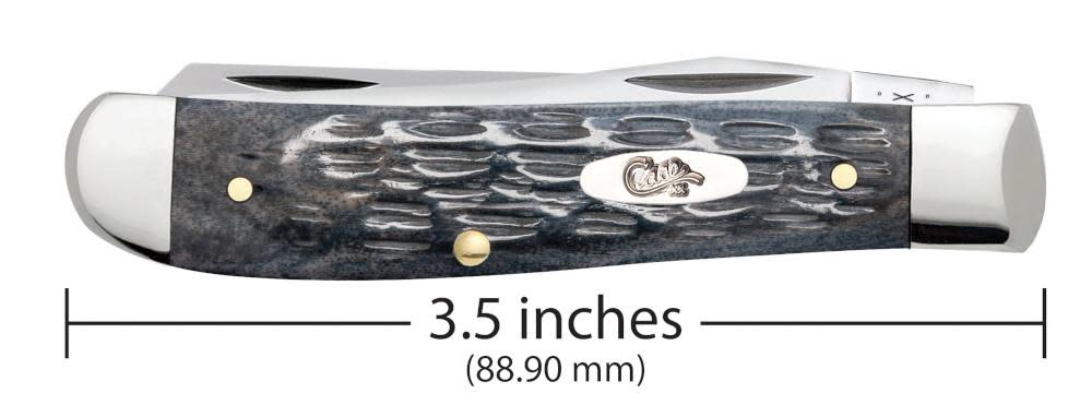 Case Pocket Worn Crandall Jig Gray Bone Mini Trapper 58414