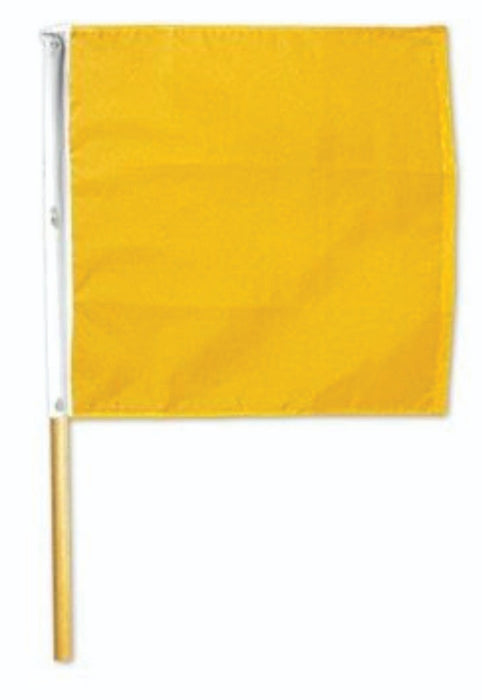 Auto Racing Flag - Caution - Nylon - 24''x30'' WITH Pole