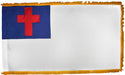 Christian Flag With Gold Fringe
