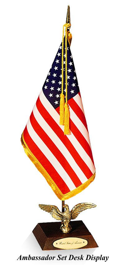 Indoor American U.S. Desktop flag sets from Flags Unlimited