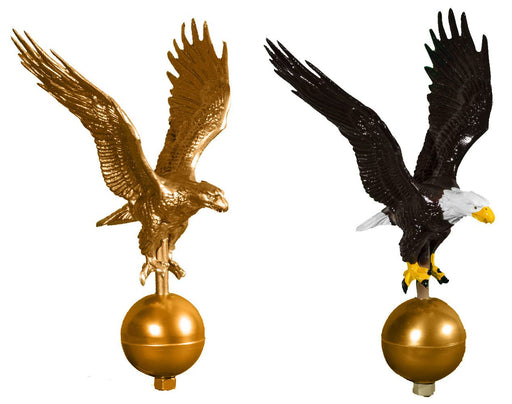 Outdoor Flagpole Eagle in Gold or Natural Finish