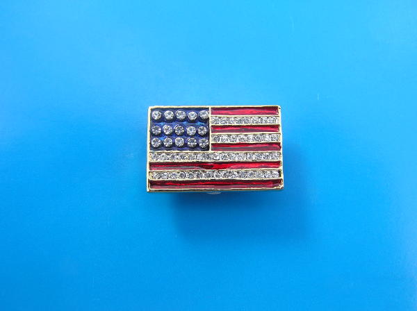 Rhinestone USA Flag Pin