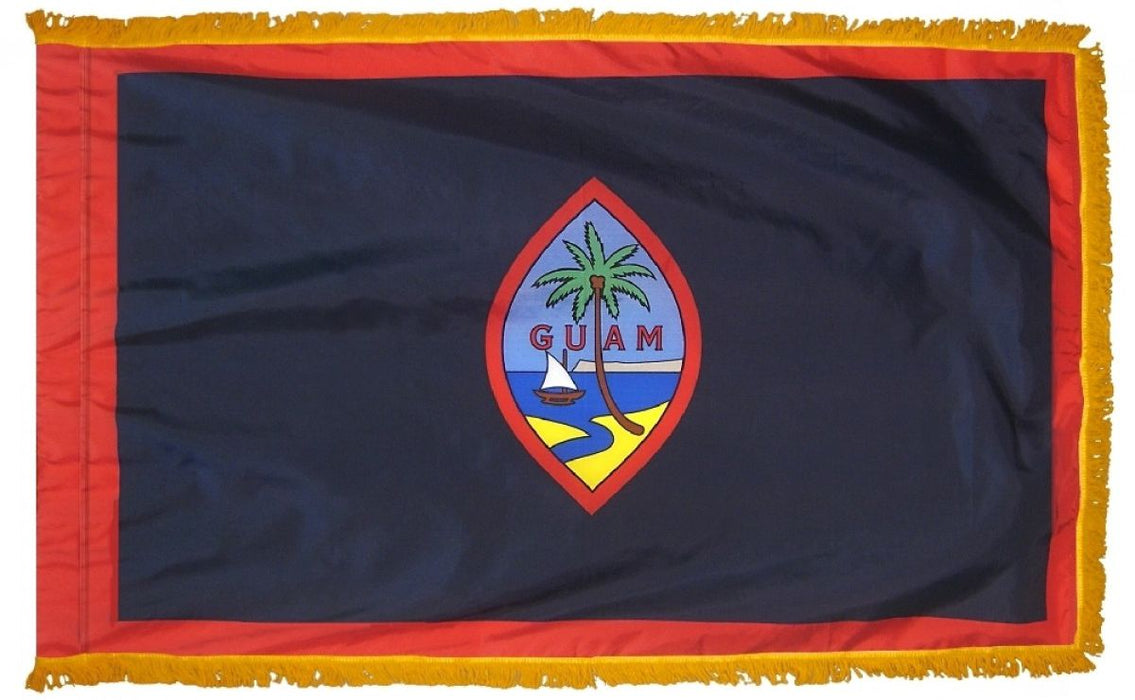 Guam Flag With Pole Hem & Fringe