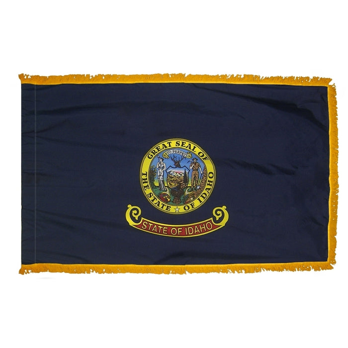 Idaho State Flag With Pole Hem & Fringe