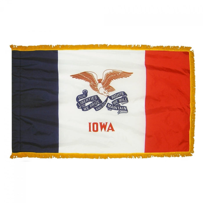 Iowa State Flag With Pole Hem & Fringe