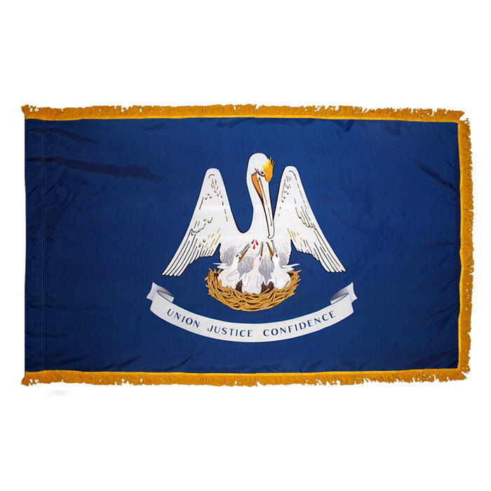 Louisiana State Flag With Pole Hem & Fringe