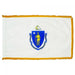 Massachusetts State Flag With Pole Hem & Fringe