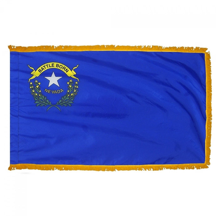 Nevada State Flag With Pole Hem & Fringe