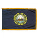 New Hampshire State Flag With Pole Hem & Gold Fringe