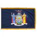 New York State Flag With Pole Hem & Fringe