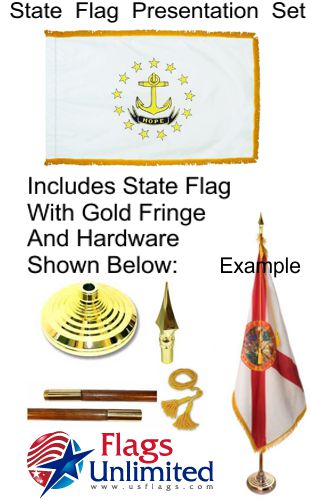 Rhode Island Indoor Flag Set