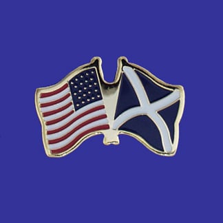 Scotland Cross & U.S. Lapel Pin
