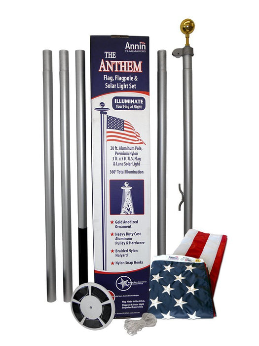 Flagpole - 20' Sectional WITH Solar Light
