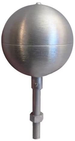 Outdoor Flagpole Ball Top - Aluminum - 6'' Silver