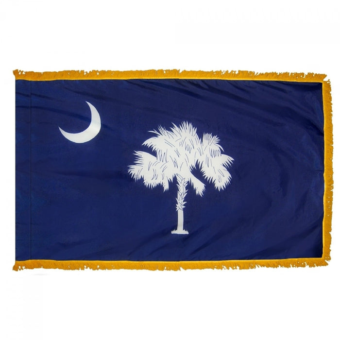 South Carolina State Flag With Pole Hem & Fringe