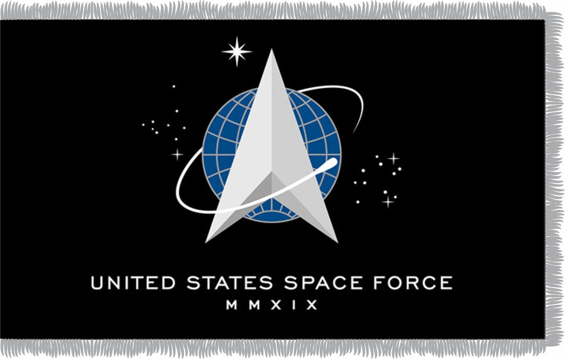 Space Force Flag With SILVER Fringe