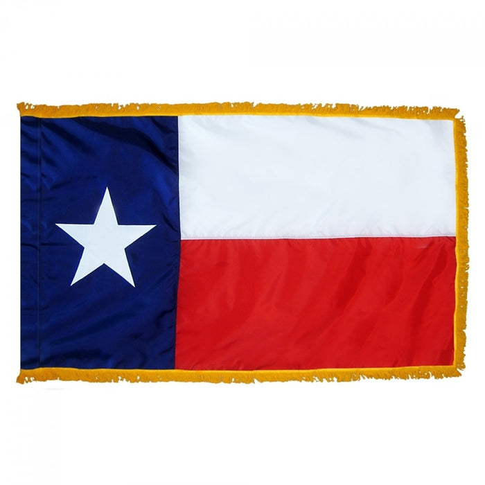 Texas State Flag With Pole Hem & Fringe
