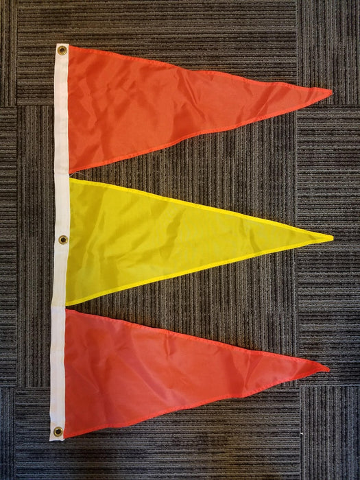 Tri-Pennant Nylon Flag - 3'x2' - Orange/FM Yellow/Orange