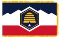 Utah State Flag With Pole Hem & Fringe