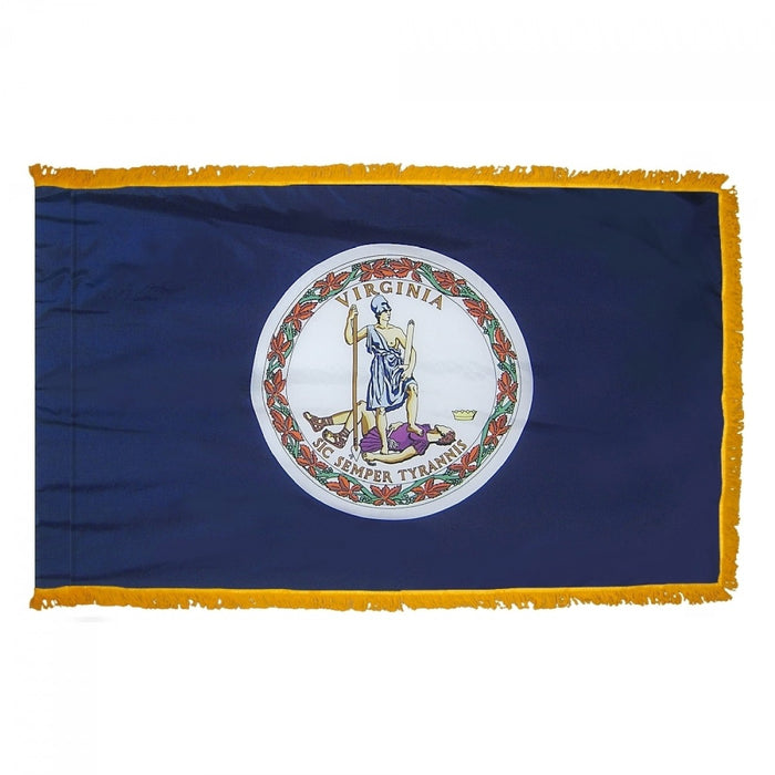 Virginia State Flag With Pole Hem & Fringe